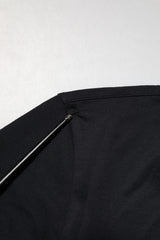 Dolce & Gabbana Black Cotton Plain V-Neck Men Shirt T-shirt