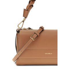 Coccinelle Beige Calf Leather Bos Taurus Shoulder Bag