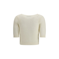 Alessandra Rich White Mohair Sweatshirt