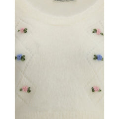 Alessandra Rich White Mohair Sweatshirt
