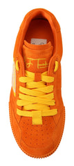 Dolce & Gabbana Orange Leather P.j. Tucker Men Sneakers Shoes