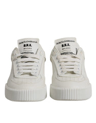 Dolce & Gabbana White Miami Leather Low Top Sneakers Shoes