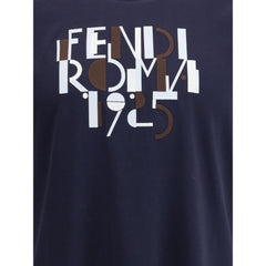 Fendi Blue Cotton T-Shirt