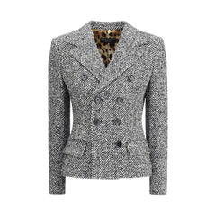 Dolce & Gabbana Gray Fleece Wool Blazer