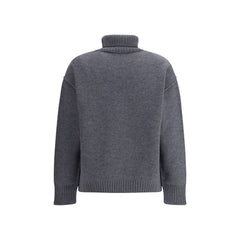 Ami Paris Gray Fleece Wool Turtleneck