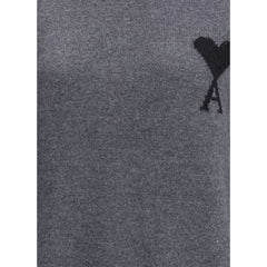 Ami Paris Gray Fleece Wool Turtleneck