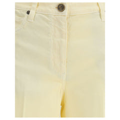 Etro Yellow Cotton Straight-Leg Jeans