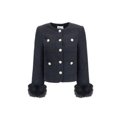 Self-Portrait Fur cuffed Jacket