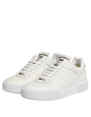 Dolce & Gabbana White Miami Leather Low Top Sneakers Shoes