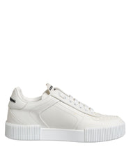 Dolce & Gabbana White Miami Leather Low Top Sneakers Shoes