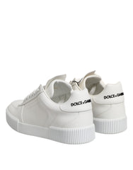 Dolce & Gabbana White Miami Leather Low Top Sneakers Shoes