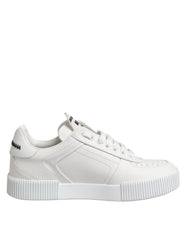 Dolce & Gabbana White Miami Leather Low Top Sneakers Shoes