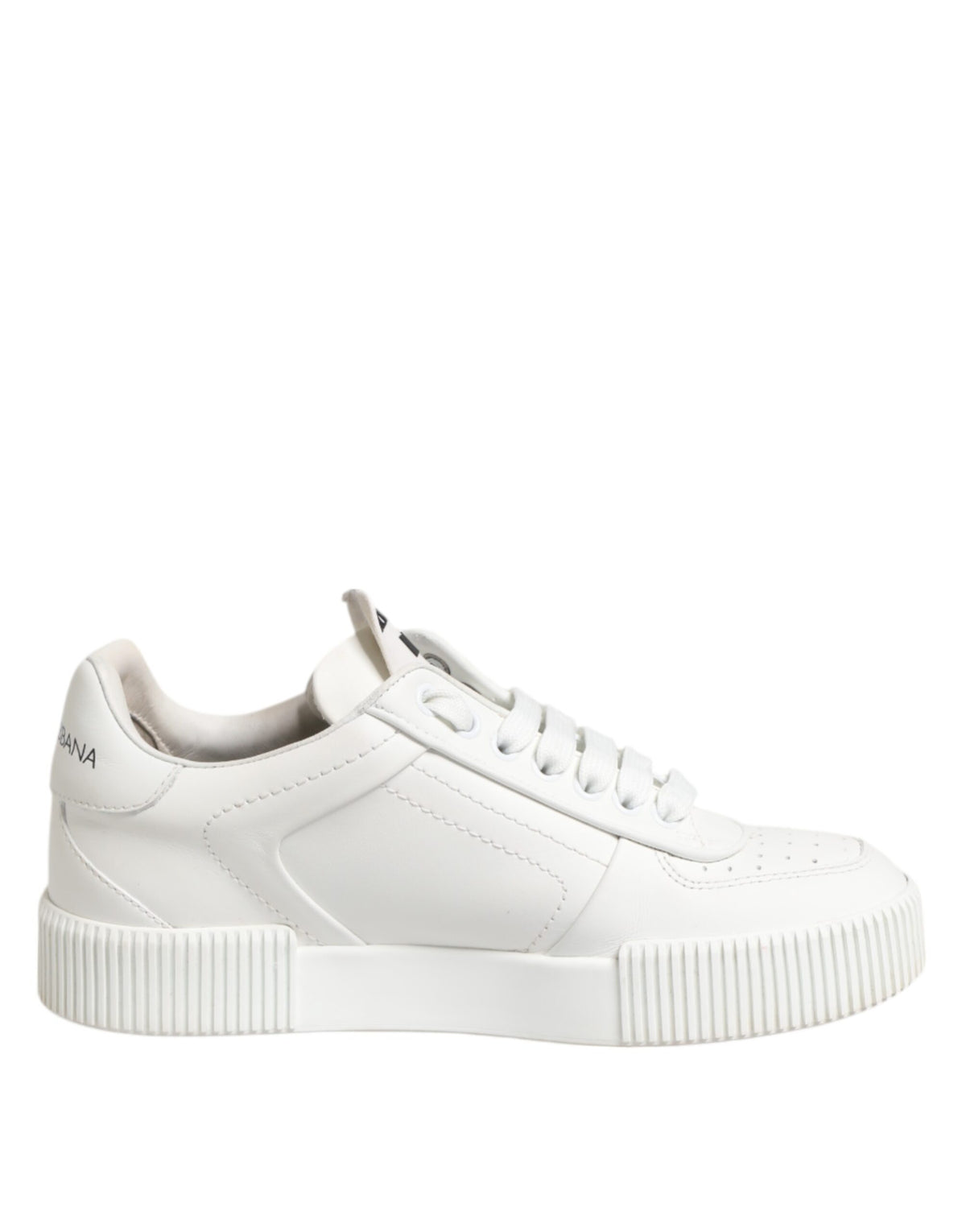 Dolce & Gabbana White Miami Leather Low Top Sneakers Shoes