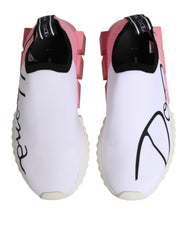Dolce & Gabbana White Pink Low Top Sorrento Sneakers Shoes