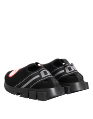 Dolce & Gabbana Black Grey Slip On Sorrento Sneakers Shoes