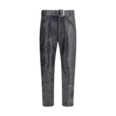 Saint Laurent Hammered leather belted Pants