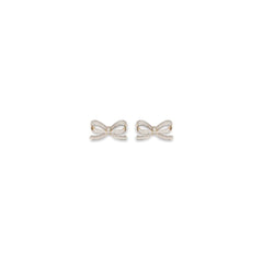 Self-Portrait GOLD CRYSTAL BOW EARRINGS