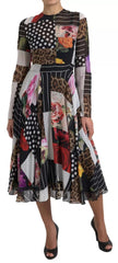 Dolce & Gabbana Multicolor Patchwork Floral Leopard Dress