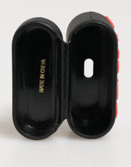 Dolce & Gabbana Black Orange Rubber Logo Embossed Accessory Airpods Case