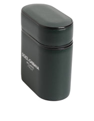 Dolce & Gabbana Army Green Calfskin Leather Logo Flip Holder Airpods Case