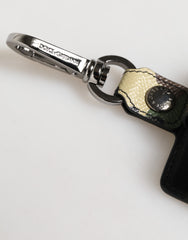 Dolce & Gabbana Multicolor Camouflage Leather Metal Accessory  Airpods Case