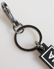 Dolce & Gabbana Black White DG Rubber Logo Silver Men's Holder Keyring