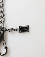 Dolce & Gabbana Black Red Military Leather Patch DG Logo Keychain Keyring