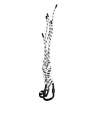 Dolce & Gabbana Black White Polyester Tape String DG Logo Keychain Keyring