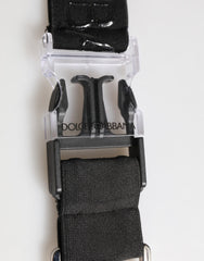 Dolce & Gabbana Black Polyester Stretch Rubberised DG Logo Men Keychain