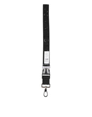 Dolce & Gabbana Black Polyester Stretch Rubberised DG Logo Men Keychain