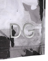 Dolce & Gabbana Black White Camouflage DG Logo Men Swimwear