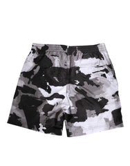 Dolce & Gabbana Black White Camouflage DG Logo Men Swimwear