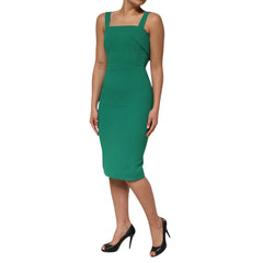 Dolce & Gabbana Dark Green Sleeveless Rayon Bodycon Dress