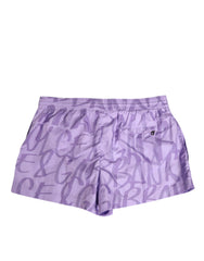 Dolce & Gabbana Purple DG Logo Print Nylon Men Shorts Swimwear