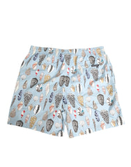 Dolce & Gabbana Blue Seashell Print Nylon Men Shorts Swimwear