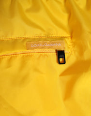 Dolce & Gabbana Yellow Nylon Logo Print Men Boxer Short Swimwear