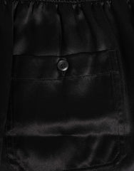 Dolce & Gabbana Black Silk Satin Elastic Men Boxer Short Swimwear