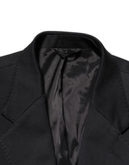 Dolce & Gabbana Dark Blue Cotton Men Jacket Coat Blazer Suit