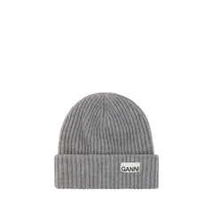 Ganni Gray Wool Beanie