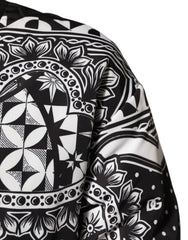 Dolce & Gabbana Black White Bandana Print Bomber Jacket