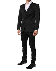 Dolce & Gabbana Black 3 Piece Brocade Jacquard Suit MARTINI