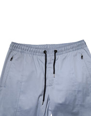 Dolce & Gabbana Light Blue Cotton Drawstring Elastic Waist Men Pants