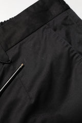 Dolce & Gabbana Black Cotton Tapered Men Formal Trousers Pants