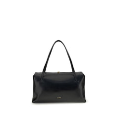 Jil Sander Black Calf Leather Bos Taurus Shoulder Bag