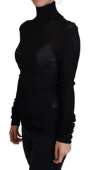 Dolce & Gabbana Black Turtleneck Slim Fit Pullover Sweater