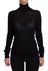 Dolce & Gabbana Black Turtleneck Slim Fit Pullover Sweater