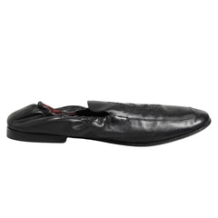 Dolce & Gabbana Black Leather Slip On Men Flat Loafers Shoes