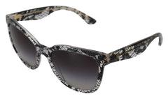 Dolce & Gabbana DG4190 Black Lace Acetate Crystal Round Sunglasses