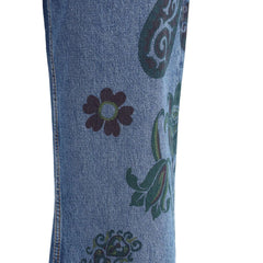 Etro Flower and bee print flare Jeans