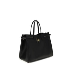 Valentino Garavani Black Calf Leather Bos Taurus Handbag